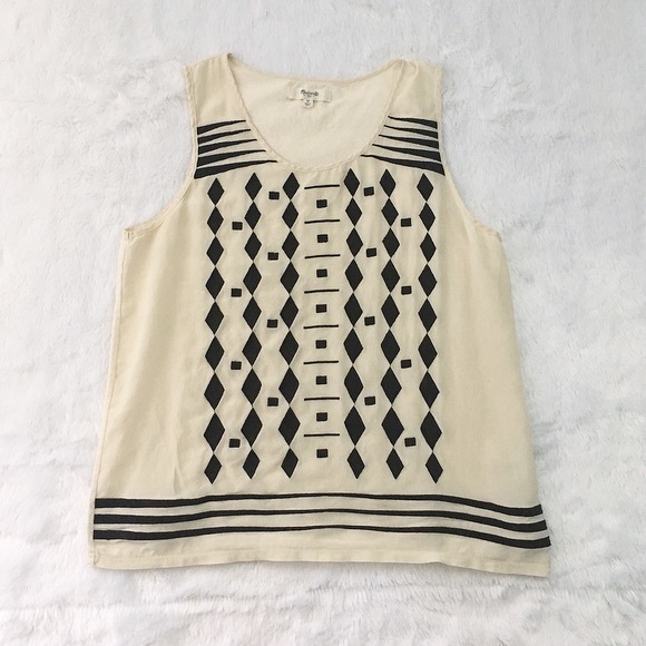 Madewell Tops - Black and Cream Madewell Tank Top